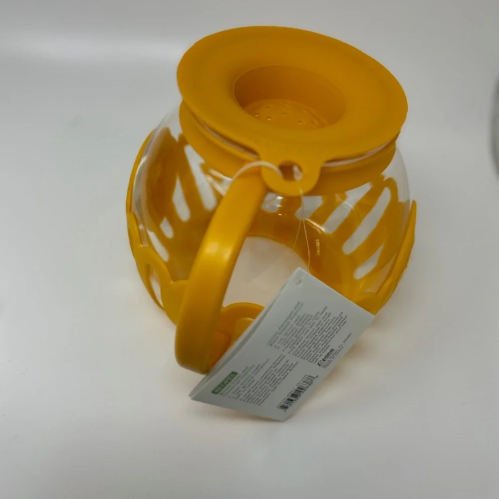 Ecolution Microwave Popcorn Popper Yellow Silicone Clear Glass 3 Quart Butter